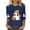 Navy 02, variant on Women's Funny Halloween T-shirts 3/4 Sleeve Round Neck Ghost Graphic Printed Casual Tees Holiday Tops Plus Size (L, Navy 02)