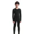 thumbnail image 3 of Kids Compression Training Suit, Boys' Thermal Base Layer Set with Fleece Lining, Slim Fit Athletic Wear for Cold Weather Sports, Soccer, Skiing and Basketball Activities Green, 3 of 5