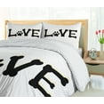 thumbnail image 5 of Ambesonne Dog Paws Duvet Cover Sets, Love Typography of Bones, 2-Queen, Charcoal Grey Cream, 5 of 7