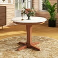 thumbnail image 2 of Gymax 36'' Round Dining Table for 4 People w/ Pedestal Base Solid Rubber Wood Frame, 2 of 9
