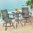 thumbnail image 5 of Costway 24'' Patio Bar Height Table with Aluminum Tabletop&Adjustable Footpads Balcony, 5 of 6
