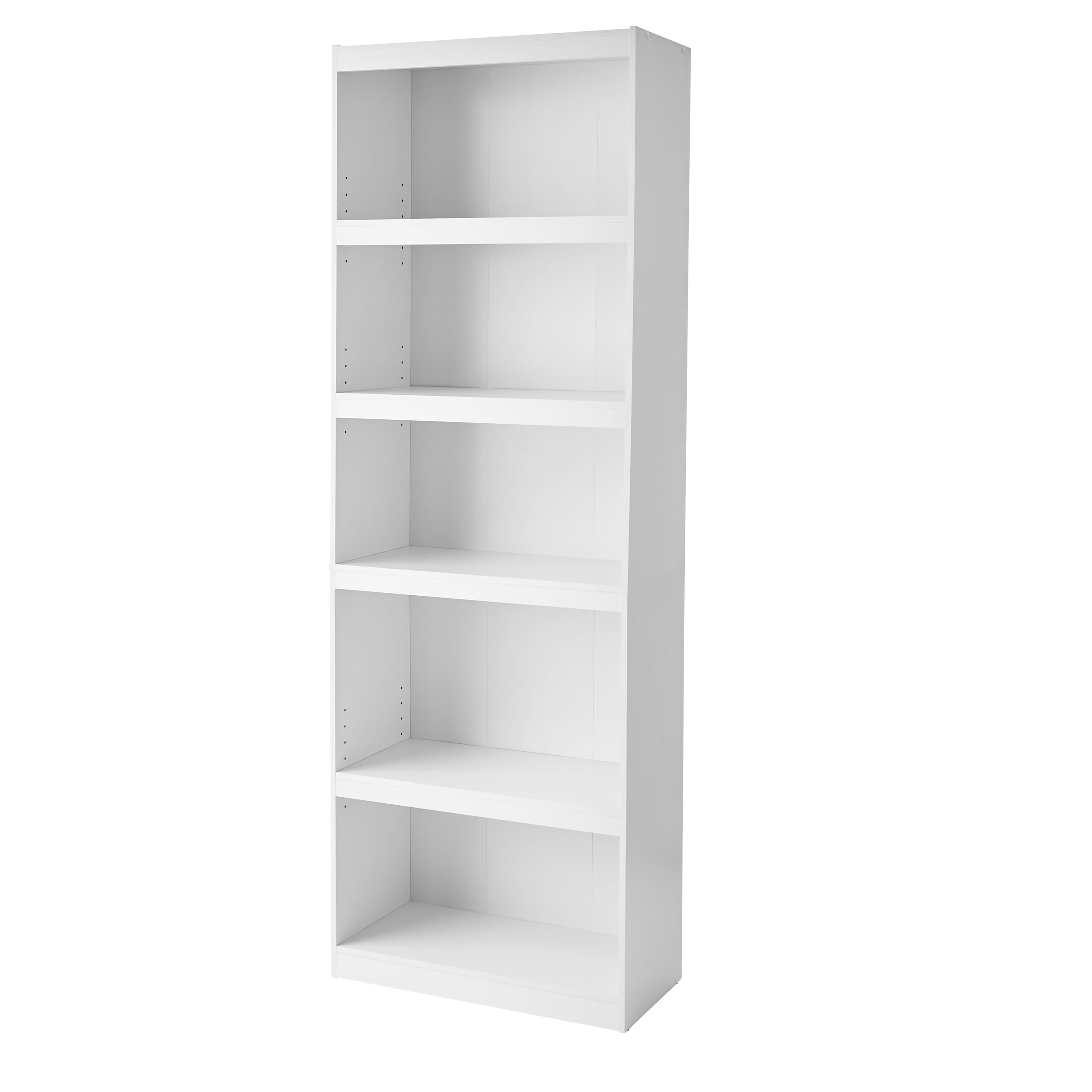 Mainstays Framed 5-Shelf Bookcase with Adjustable Shelves, White