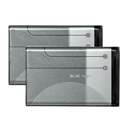 Replacement Battery for Nokia BL-5C (2 Pack)