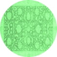 thumbnail image 1 of Ahgly Company Indoor Round Oriental Emerald Green Traditional Area Rugs, 8' Round, 1 of 4