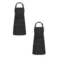 thumbnail image 1 of Oleegame 2PC Pretty Apron Aprons For Unisex With Pockets Chef Aprons For Cooking Apron Adjustable Bib Kitchen Apron Black, 1 of 6