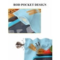 thumbnail image 6 of Travel Truck 2 Panel Kitchen Curtains for Windows, Cartoon Navy Camping Cars Blue Background Bathroom Privacy Curtain, Home Décor Window Treatment for Bedroom/Living Room 55"x45", 6 of 6