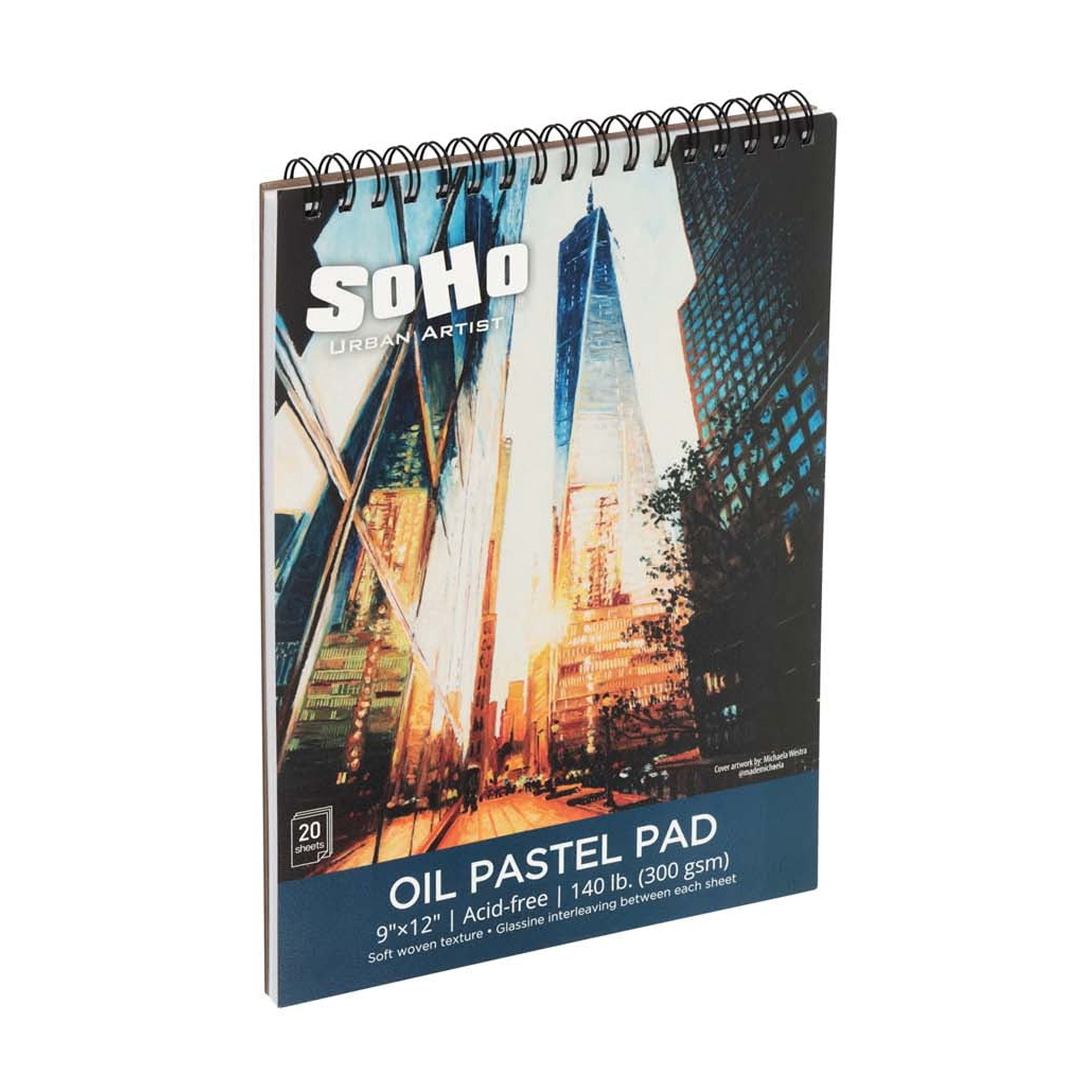 SoHo Urban Artist Extra Soft Oil Pastels Set of 24 & 9x12 Oil Pastel Pad Bundle – 20-Sheet Textured Paper for Blending, Layering & Drawing – Smooth, Pigmented Pastels & Acid-Free Sketchbook