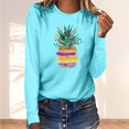 thumbnail image 2 of Long Sleeve Shirts for Womens Round Neck Graphic Printed Tees Shirt Plus Size Pullover Tops 2026 Spring Clothes, 2 of 4