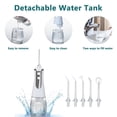 thumbnail image 4 of Irrigador Bucal Portátil Eléctrico De Agua Hilo Dental Usb Recargable Impermeable Limpiador De Dientes Con 5 Puntas De Chorro Serendint CE006108-00, 4 of 6