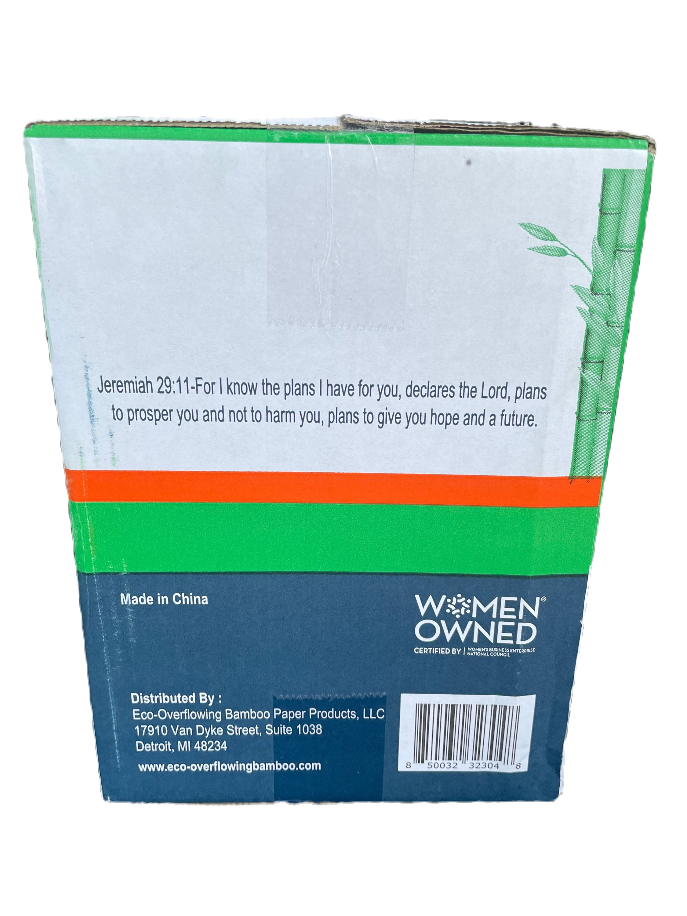 Eco-Overflowing Bamboo PP Natural Diamond Print Toilet Tissue -24 Count 3Ply Mega Roll-TP