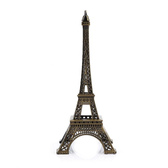 Bronze Tone Paris Eiffel Tower Figurine Statue Vintage Alloy Model Decor 25CM