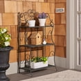 thumbnail image 2 of Safavieh Torus Outdoor Iron 3 Tier Shelf, Black, 2 of 12