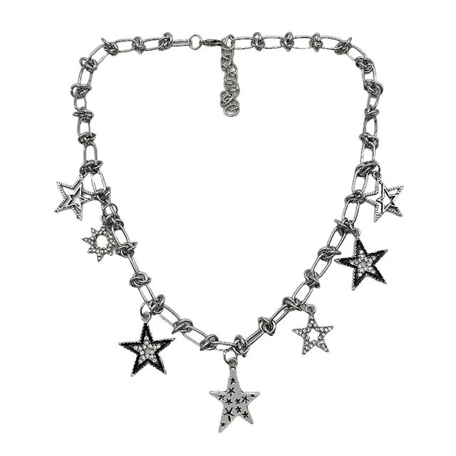 Collar de estrella hueca, collar de clavícula, joyería de moda, collar Y2k fresco y dulce