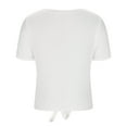 thumbnail image 5 of yillto Womens Tie Front Blouses V Neck Short Sleeve Summer Tops Shirts Loose Causal Clothes, 5 of 6