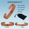 thumbnail image 2 of OM Pure Copper Bracelet 8pcs Strong Magnets for Men & Women Gift Bag 9.5mm, 2 of 8