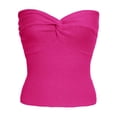 thumbnail image 5 of asjyhkr Womens Ribbed Knit Tube Tops Summer Sleeveless Slim Fitted Sexy off the Shoulder Blouses Solid Color, 5 of 5