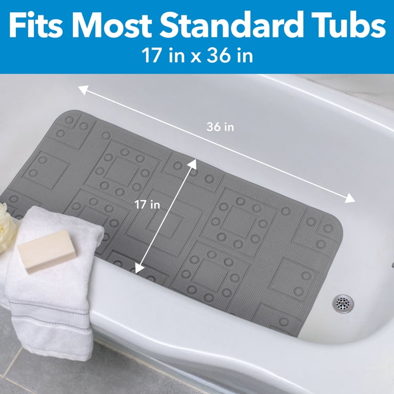 Duck Brand Safety Grip Bathtub Mat, White, 17" x 36" photo 7