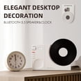 thumbnail image 4 of Retro Vinyl Record Player Style Bluetooth Speaker, Bass Enhancement Loud Volume Portable Speaker with Clock, Vintage Classic Style Cute Look Creative Gift for Office Home Decor (Black), 4 of 7