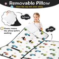 thumbnail image 3 of Monster Cartoon Truck White Pattern Teens Toddler Nap Mat with Pillow, Sleeping Mat Bag for Preschool Daycare 59"x22", 3 of 6