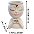 thumbnail image 2 of Face Planters Pots Head With Heart Hands, Resin Head Planter For Indoor Plants, Cute Succulent Pots With Drainage Hole, Gardening Gifts For Women Mom Teacher, 4.8" Home Decor, 2 of 5