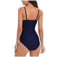 thumbnail image 4 of Traje de baño de una pieza para mujer, cómodo, liso, con almohadilla en el pecho, sin aros, Bikini con escote en V profundo OAVQHLG3B Store  lin121212, 4 of 4