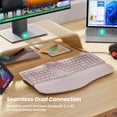 thumbnail image 3 of Nulea Wireless Ergonomic Keyboard, Split Keyboard with Cushioned Wrist Rest, Bluetooth and USB Connectivity, USB-C Rechargeable, Compatible with Windows Mac (Grey Pink), 3 of 7