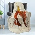 thumbnail image 4 of Modern Soft Flannel Fleece Throw Blanket, Muse Woman Portrait in Grunge Style Hand Drawn Mystic Beauty Picture, Cozy Plush for Indoor and Outdoor Use, 50" x 60", Beige Dark Orange, by Ambesonne, 4 of 5