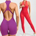 thumbnail image 2 of Conjunto deportivo de Yoga de una pieza para mujer, conjunto de gimnasio calado con cremallera, conjunto de entrenamiento de Fitness, ropa deportiva académica, 2 of 5