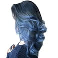 thumbnail image 2 of Perruques Longues Ondulées Noires à Bleues Résistantes à la Chaleur pour Cheveux Synthétiques, 2 of 3