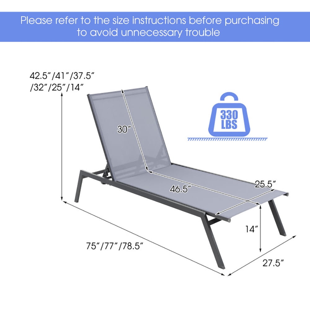 Aimee Lii Outdoor Adjustable Chaise Lounge Chair with Lay Flat Position and Quick-Drying Fabric, Patio Loungers Aimee Lii Outdoor Adjustable Chaise Lounge Chair with Lay Flat Position and Quick-Drying Fabric, Patio Loungers