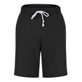 thumbnail image 4 of CaComMARK PI Shorts for Men Waffle Beach Shorts Fashion Casual Drawstring Elastic Printing Design with Pockets Shorts Black 6(M), 4 of 6