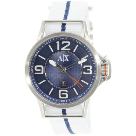 Armani Exchange Men's AX1580 Blue/White Cloth Quartz Dress Watch