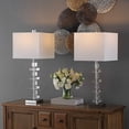 thumbnail image 3 of SAFAVIEH Deco Table Lamps with USB Port, Clear/Chrome, Set of 2, 3 of 6