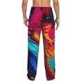 thumbnail image 2 of Bixox Men's Colorful Abstract Swirls Patterned Pajama Pants with Pockets Lounge Clothes for Home, 2 of 5
