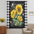 thumbnail image 3 of Yellow Sunflower Sheer Curtains 45 Inches Long, Black Farm Oil Painting Retro Art Light Filering Curtains, Breathable Simi Curtain Privacy Drapes for Kitchen Bathroom Small Window Treatment, 3 of 9