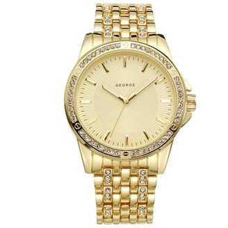 George 43mm Genuine Diamond Octagonal Bezel Bracelet Watch