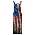 thumbnail image 4 of AOOCHASLIY Women Independence Day Pants Running Exercise Pants Women'S Print Sleeveless Pocket Strap Casual Overalls Romper, 4 of 5