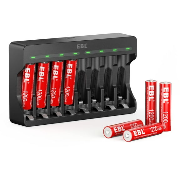 EBL Rechargeable AAA Batteries, 8 Pack with Smart Charger and USB Cable