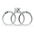 thumbnail image 4 of BERRICLE Sterling Silver Solitaire 5-Stone Wishbone Engagement Rings Statement Stackable Band for Women, 2 Carat Round Cut Cubic Zirconia CZ Ring Set Size 5, 4 of 19