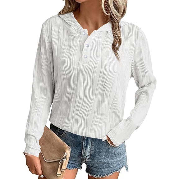 Xcmzpl Women's Hoodies Cute Solid Color Hooded Sweatshirt Holiday Pullover Tops Cotton Long Sleeve Blouses Fall Fashion