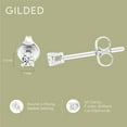 thumbnail image 4 of Gilded 1/10 CTW Lab-Grown Diamond Stud Earrings for Women & Men, Round Cut 925 Sterling Silver, Hypoallergenic Jewelry - SI1 Clarity F Color, 4 of 7