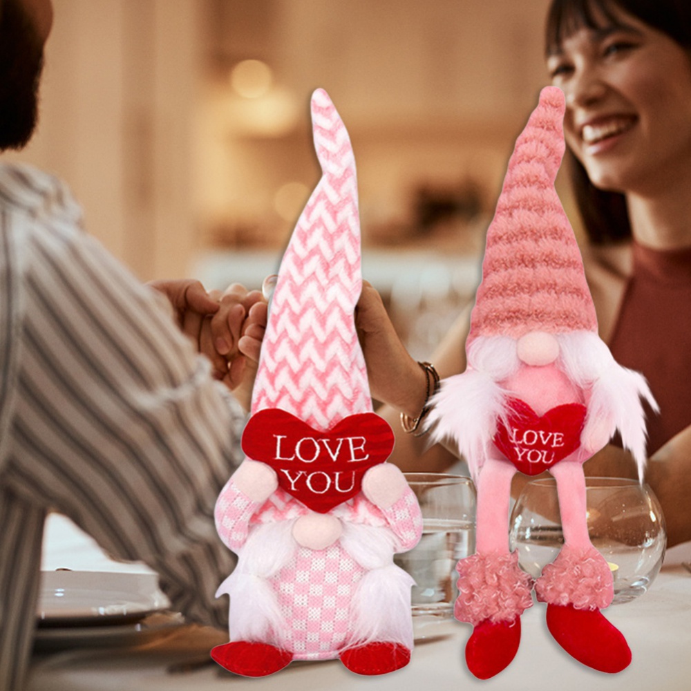 Valentine's Day Decoration - Valentine Gnome - Handmade Plush Swedish Tomte  Doll - Valentine Gifts for Kids Women Her - Cute Valentine Home Decorations  
