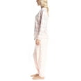 thumbnail image 4 of MUK LUKS Likely to Lounge Women's 2-Piece Pajama Set, Minky Fleece Long Sleeve and Jogger Pjs, CttnCandy/FrIsl, P/M, 4 of 6