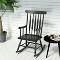 thumbnail image 5 of YYAo Outdoor Patio Rocking Chairs,Outdoor Rocking Chair with Slatted Backrest-Black, 5 of 7