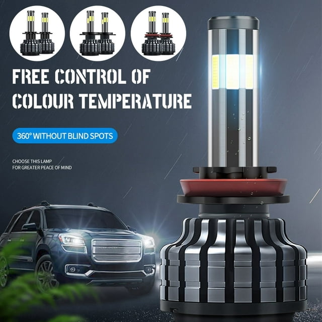 H4/H7/H11 LED Headlight Bulbs 2Pcs LED Headlight Conversion Kit 6000K White Car Headlamps IP67 Waterproof Headlight Bulbs