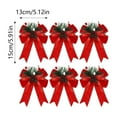 thumbnail image 3 of 6 Pcs Christmas Bows with Pine Cones - Buffalo Plaid Ribbon Bows with Pine Needles for Christmas Tree Decorations, Wreaths, Garland, Indoor Outdoor Xmas Party Decor, 3 of 7