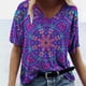 thumbnail image 1 of Puntoco Mujeres Casual Impresión Mangas Cortas O-Cuello Camiseta Suelta Blusa tops Puntoco Puntoco-1341, 1 of 9