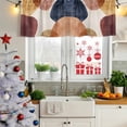 thumbnail image 5 of Red Blue Brown Curtain Valances for Windows, Kitchen Valance Window Treatments Panel 2 Pack, Middle Century Art Abstract Modern Rod Pocket Short Curtains for Bathroom Bedroom 42 x 12 Inch, 5 of 8