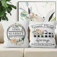 thumbnail image 3 of Spring Floral Pillow Covers 20x20 Set of 4, Buffalo Check Plaid Truck Throw Pillow Covers Sage Green Leaf Pillowcase Farmhouse Decorations Velvet Cushion Case for Home Outdoor Yard, 3 of 5
