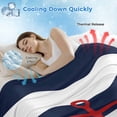 thumbnail image 3 of Navy Blue Striped Cooling Blanket,Lightweight Breathable Summer Throw Blanket with Double Sided Cold Effect,Red Beach Nautical Anchor Ocean Coastal Picnic Blankets Bed Sheet for Hot Sleepers 50"x60", 3 of 8